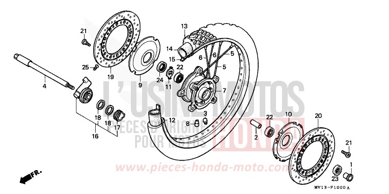 VORDERRAD von Africa Twin 750 SHASTA WHITE (NH138H) von 1991